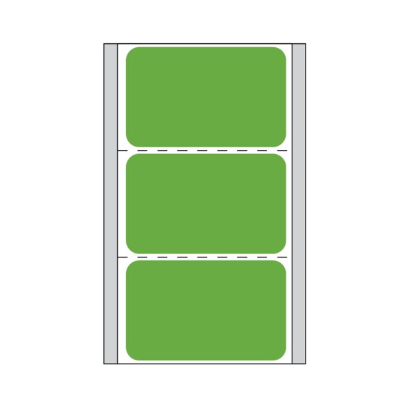 Direct Thermal Piggy Back Label, Individual 1-up 13/16"x1-11/16" Green